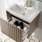 Billy 600mm Wall Hung Vanity Unit with Fluted Drawer Front & Basin
