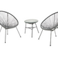 2 Egg designer chairs with side table - Acapulco Grey