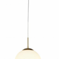 Atom Single Ceiling Pendant Light In Antique Brass Finish With Matt Opal Glass Shade