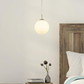 Atom Single Ceiling Pendant Light In Antique Brass Finish With Matt Opal Glass Shade