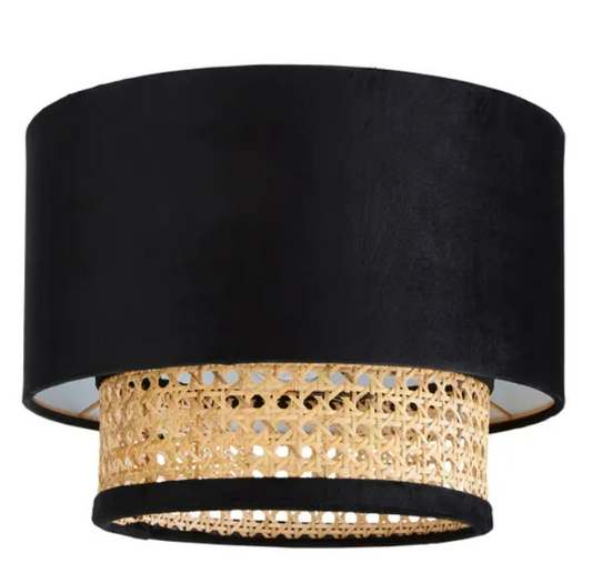 Nova Velvet Cane 30cm 2 Tier Shade Black