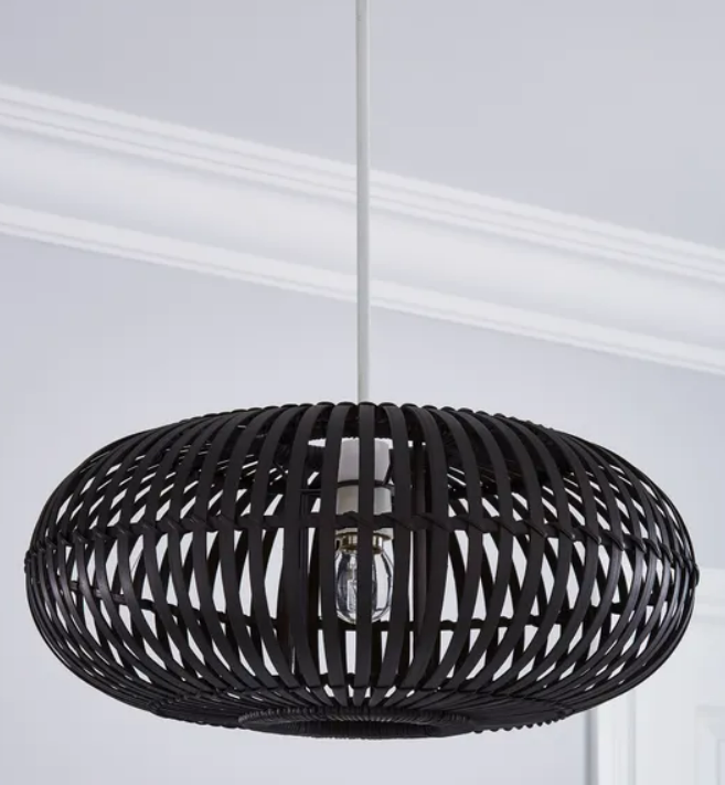 Abrielle Easy Fit Black Pendant, 40x18cm