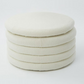 Cream Boucle Storage Ottoman 42x70cm