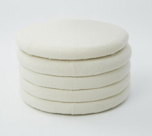 Cream Boucle Storage Ottoman 42x70cm