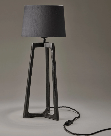 Ornate Tripod Table Lamp - Pewter