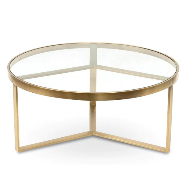Brushed Gold Coffee Table, 34x90cm
