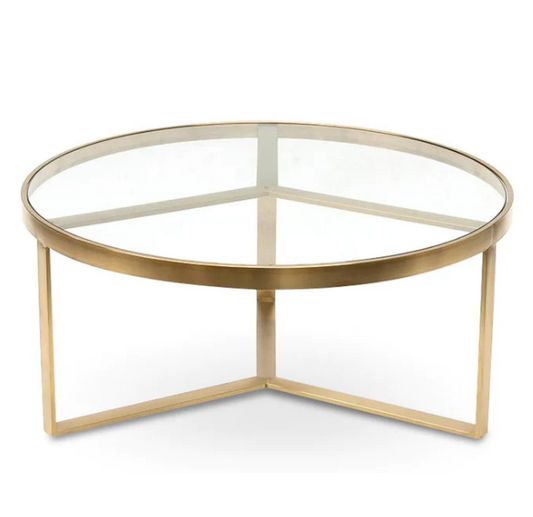 Brushed Gold Coffee Table, 34x90cm