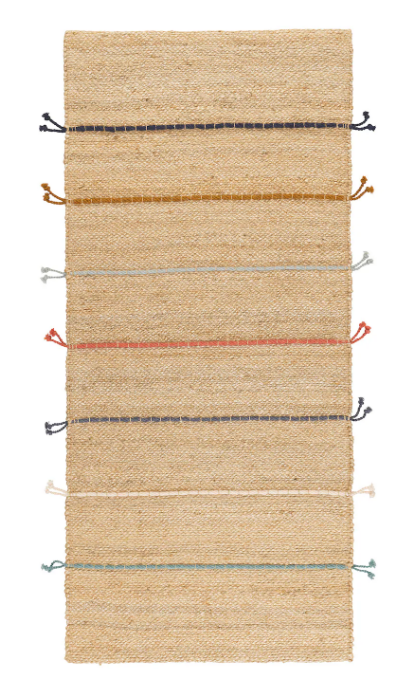 RAKLEV Rug, flatwoven, handmade natural/multicolour 70x160 cm