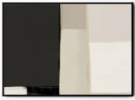 Midnight Calm Framed Abstract Canvas Art - Large / Natural
