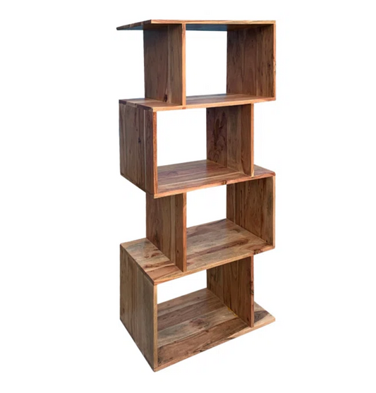 Ranburne Solid Wood Geometric Bookcase, 30 x 50 x 120cm