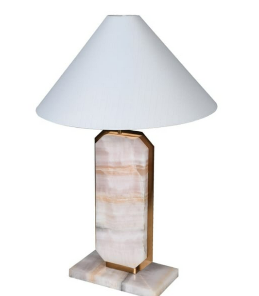 Elysees Blush Marble Table Lamp with Shade