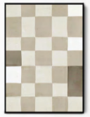 Neutral Checkerboard Abstract Canvas Art - Large / Black
