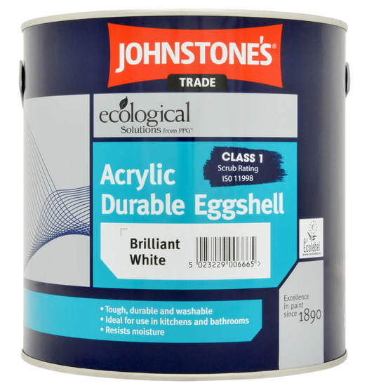 Johnstone's Acrylic Eggshell Brilliant White 2.5L