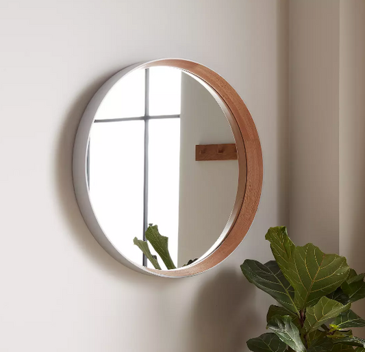 John Lewis Round Scandi Mirror, Copper 80cm