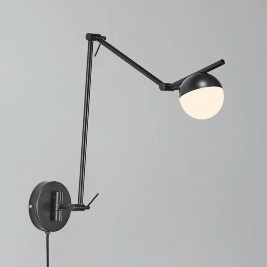 Contina Swing Arm Wall Light - BLACK
