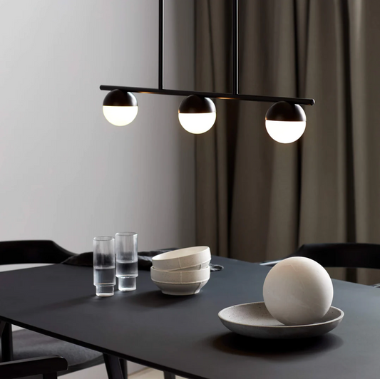 Contina 3-Light Island Pendant Light - BLACK