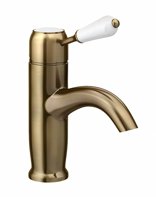Lancaster Traditional Antique Brass Single Lever Mono Basin Mixer Tap
