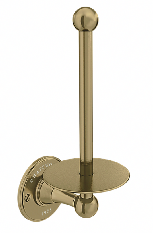 Chatsworth 1928 Antique Brass Traditional Spare Toilet Roll Holder