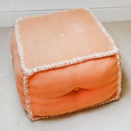 Orange Pouffe, 50x50x32cm