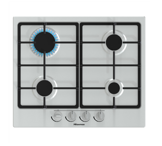 Hisense GM643XF 60cm 4 Burner Gas Hob - Stainless Steel