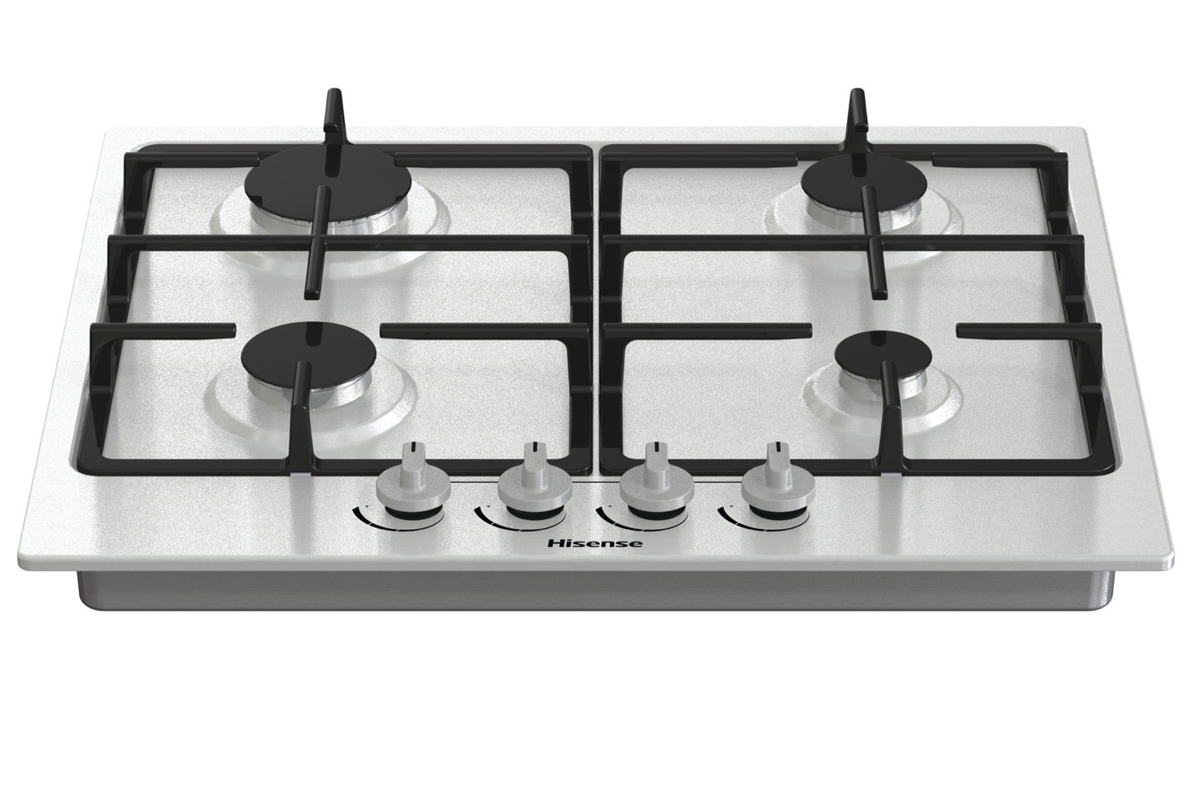Hisense GM643XF 60cm 4 Burner Gas Hob - Stainless Steel