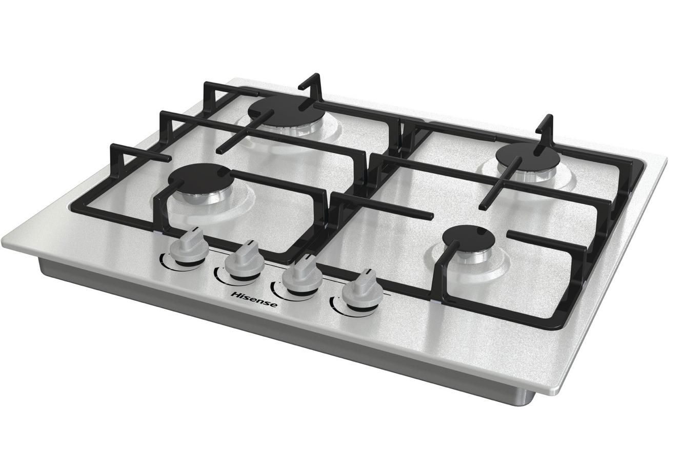 Hisense GM643XF 60cm 4 Burner Gas Hob - Stainless Steel