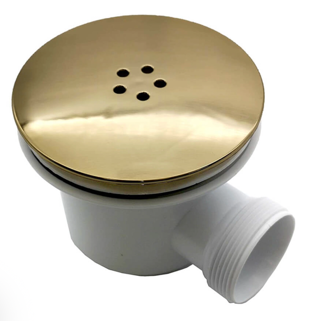 Drench 90mm Brushed Brass High Flow Shower Tray Waste