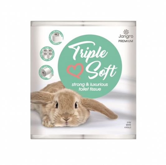 Jangro Premium 3 Ply Triple Soft Toilet Rolls - White