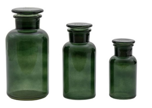 Green Apotheca Jar (w)100mm x (d)100mm x (h)200mm