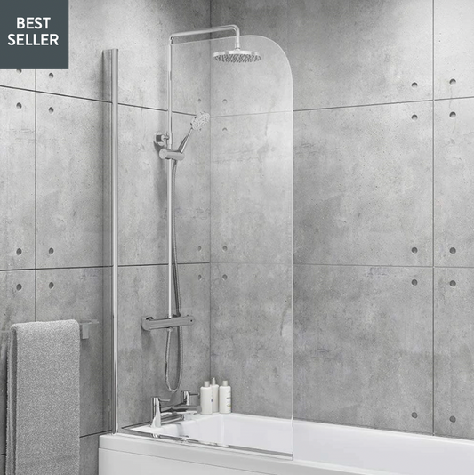 Vellamo Curved Corner Single Hinged Bath Screen