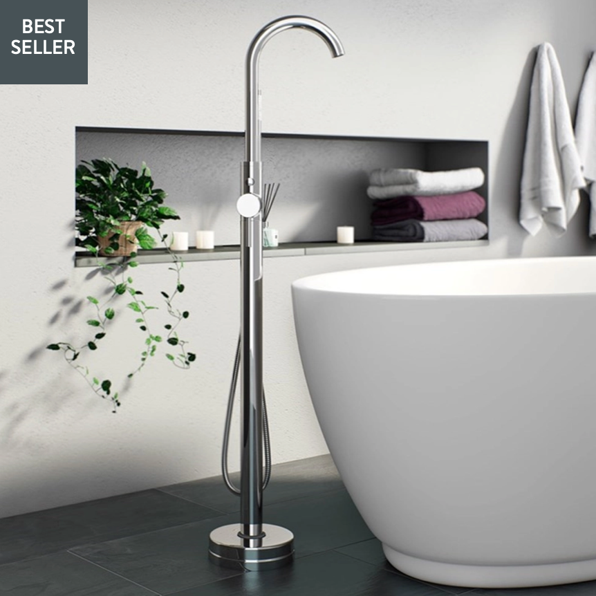 Vellamo Twist Freestanding Bath Shower Mixer Tap