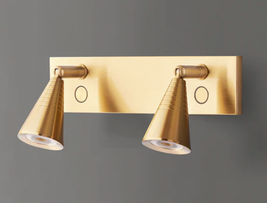 Wilkins double wall light in brass
