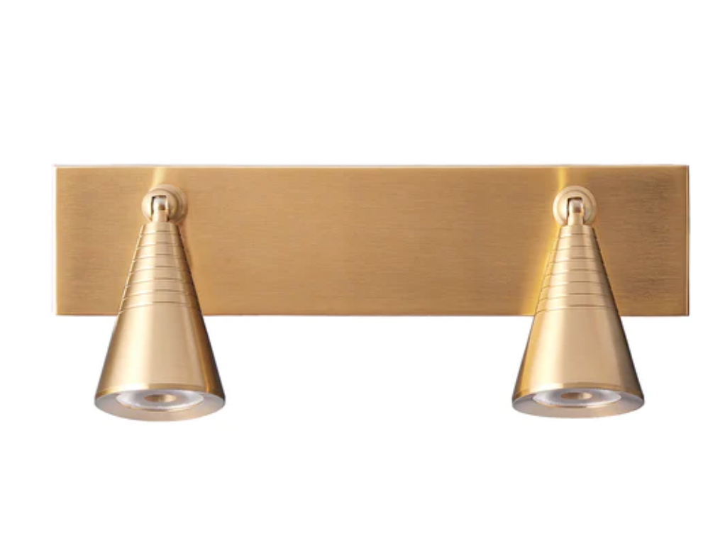 Wilkins double wall light in brass