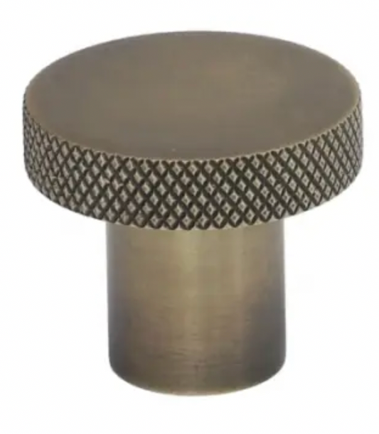 American Bronze Finish Knurled Edge Flat Top Bedroom Cabinet Knob