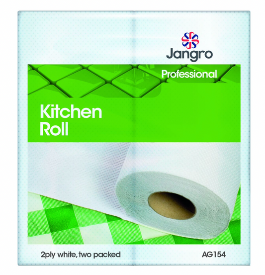 Jangro Kitchen Roll 45 Sheet 2ply - White 12 rolls