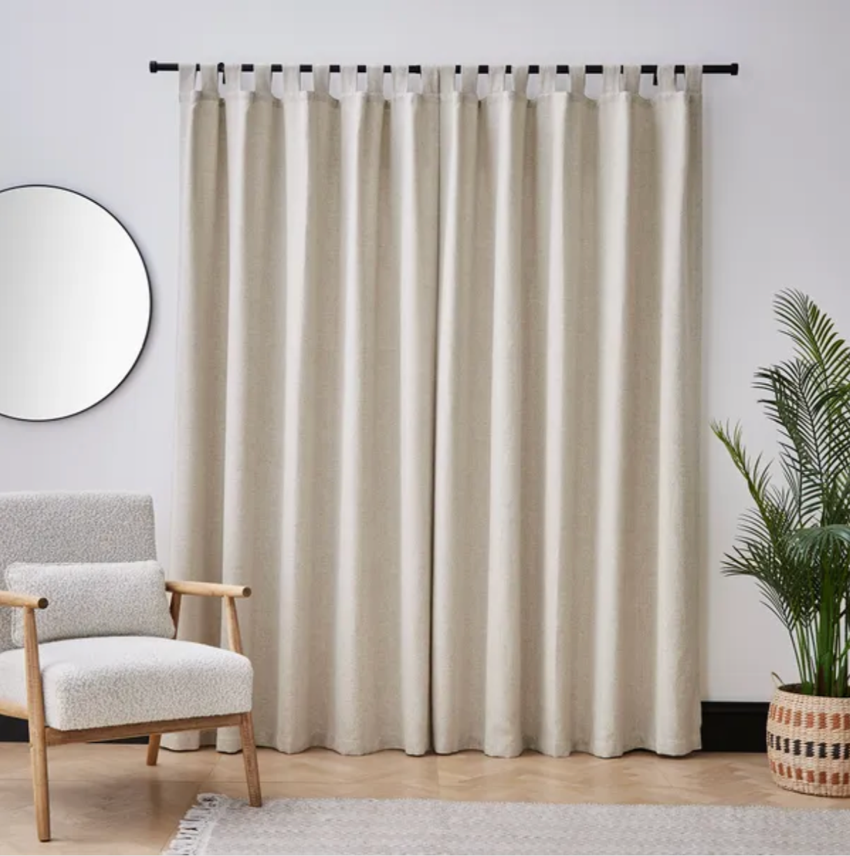 Bondi Tab Top Unlined Curtains - W228cm x D228cm