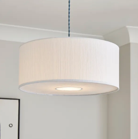 Rippled Paper Shallow Diffuser Drum Lamp Shade, 17x40x40cm