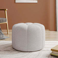 Marijan 50cm Wide Round Solid Colour Footstool Ottoman by 17 Stories