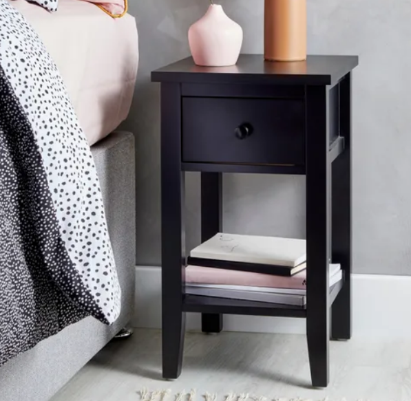 Lynton 1 Drawer Small Bedside Table, 55x32x35cm