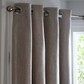 Habitat Linen Look Blackout Eyelet Curtain-Oatmeal-168x229cm