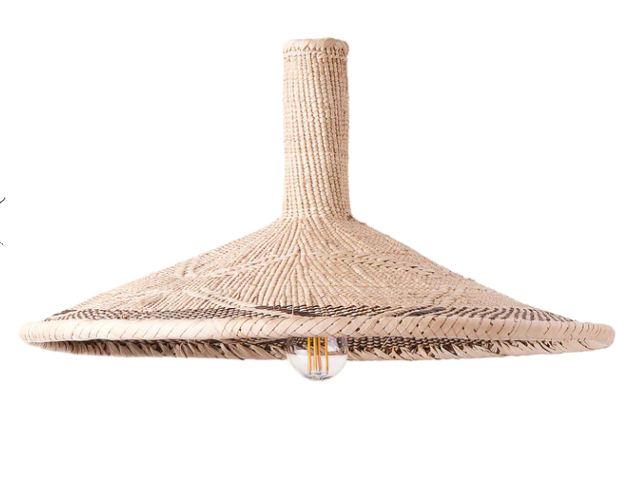 serena woven palm basket pendant shade with patterned edge