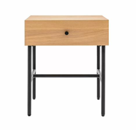 Ashdown 1 Drawer Bedside Table, 40x40x50cm