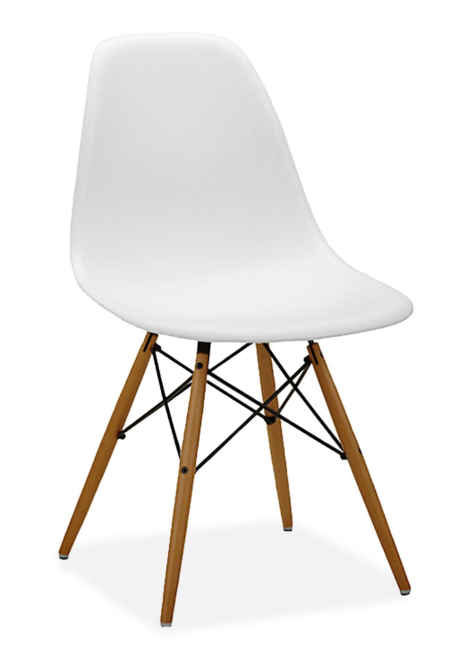 Eiffel Style Plastic Dining Chair, White