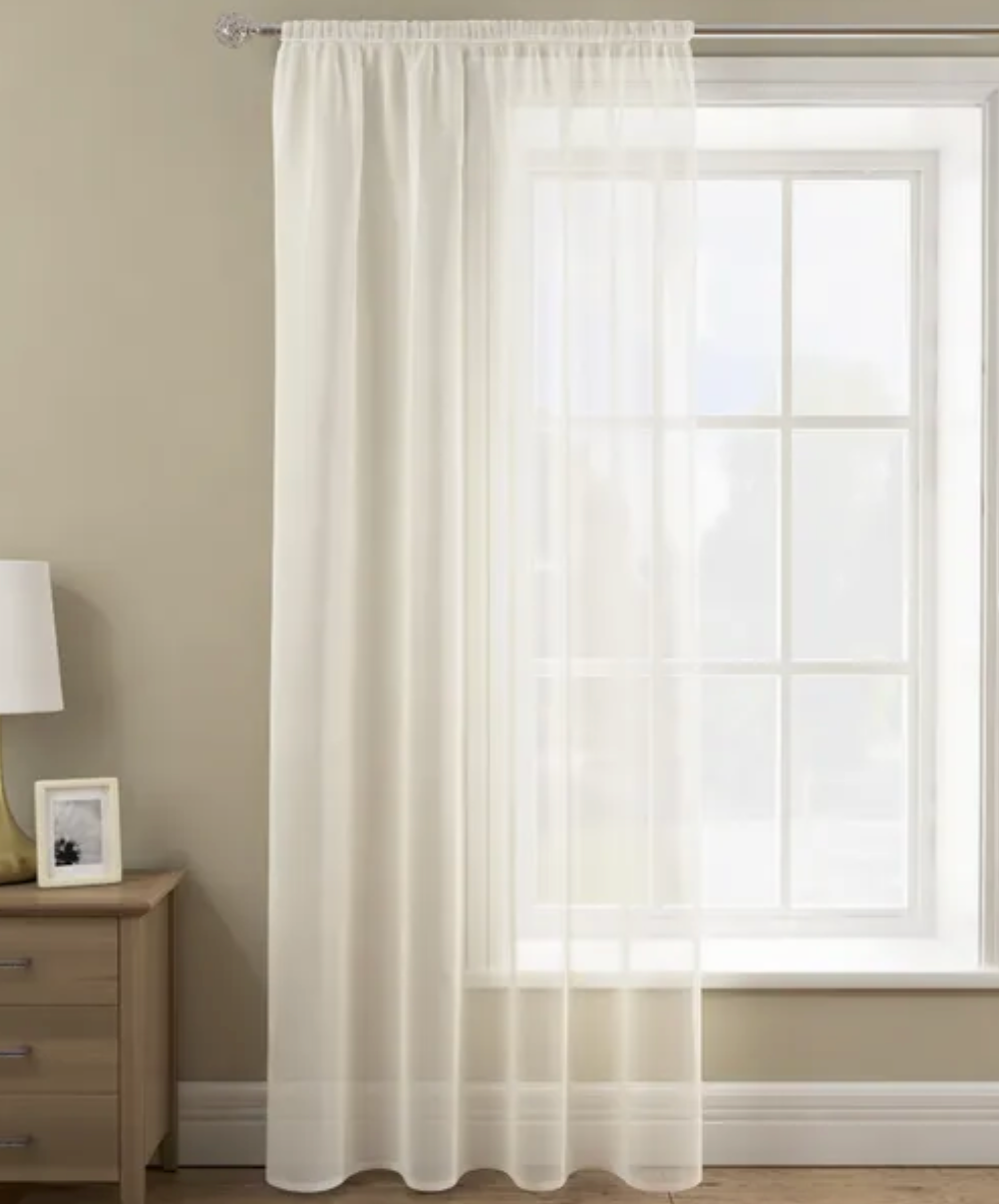 Sheer Elegance Ivory Slot Top Single Voile Panel 150X229 Ivory