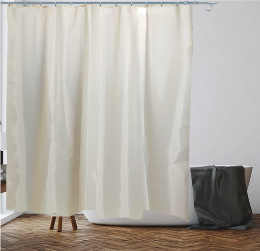 VIROSA Cream Shower Curtain Anti Mould, Mildew Resistant | Size 180x180 cm (71 x 71 Inch) | Water Repellent Fabric | 100% Polyester