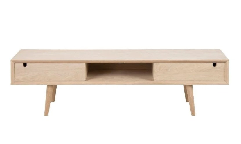 Media Unit in Pale Oak, 160x43x38cm