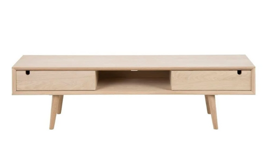 Media Unit in Pale Oak, 160x43x38cm