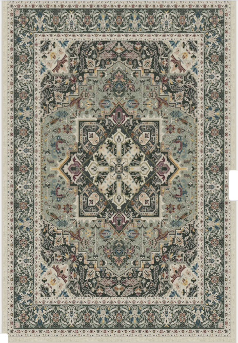 Hendesi Heriz Sage Rug, 185 x 275cm