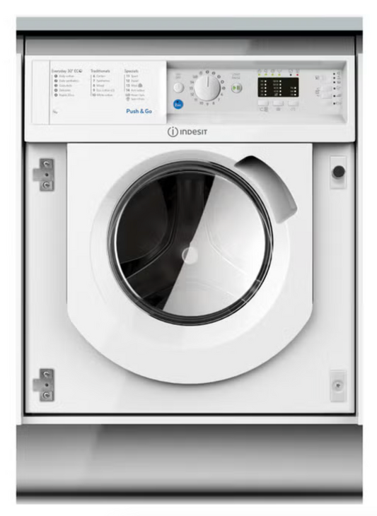 Indesit Push&Go 7kg 1200rpm Integrated Washing Machine - White