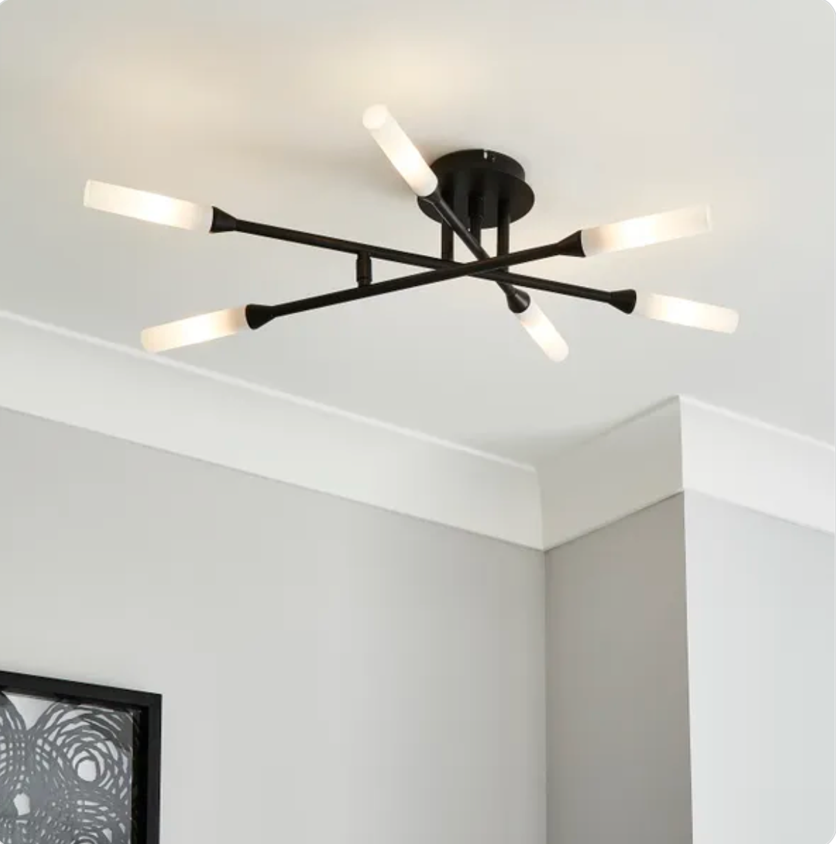 Elements Fontain 6 Light Ceiling Fitting, 16x69x49cm